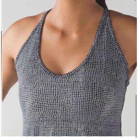 Lululemon Wild And Free Tank Fall Net White Black / Black size 8 - Picture 3 of 13